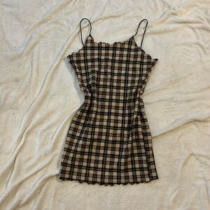 Brown Plaid Dress